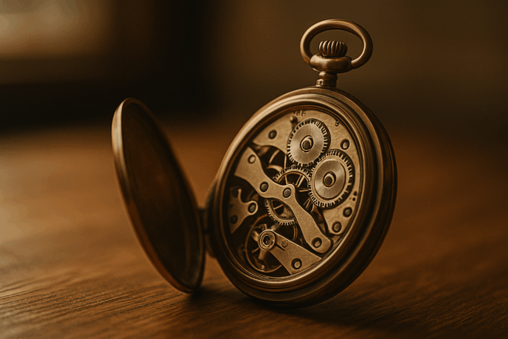 British pocket watch macro photo