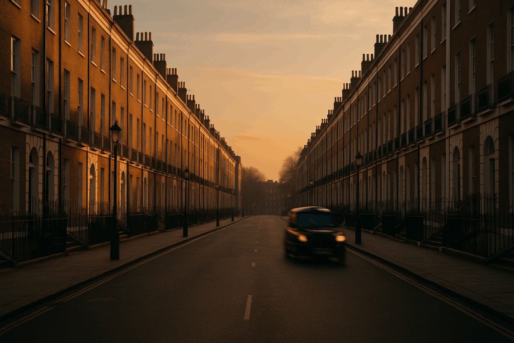 A London street at dawn