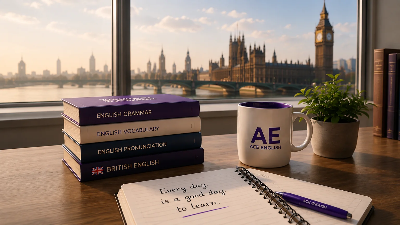 A learner studying English