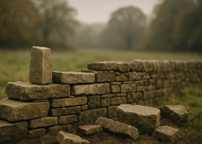 A stone wall in the British countryside
